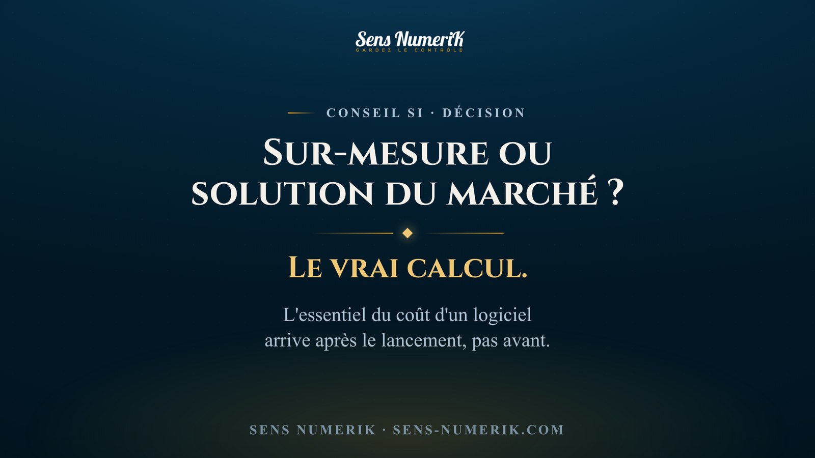 Logiciel sur-mesure ou solution du marché ? Le vrai calcul